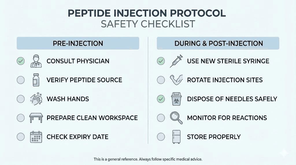 Peptide injection safety checklist and side effects guide