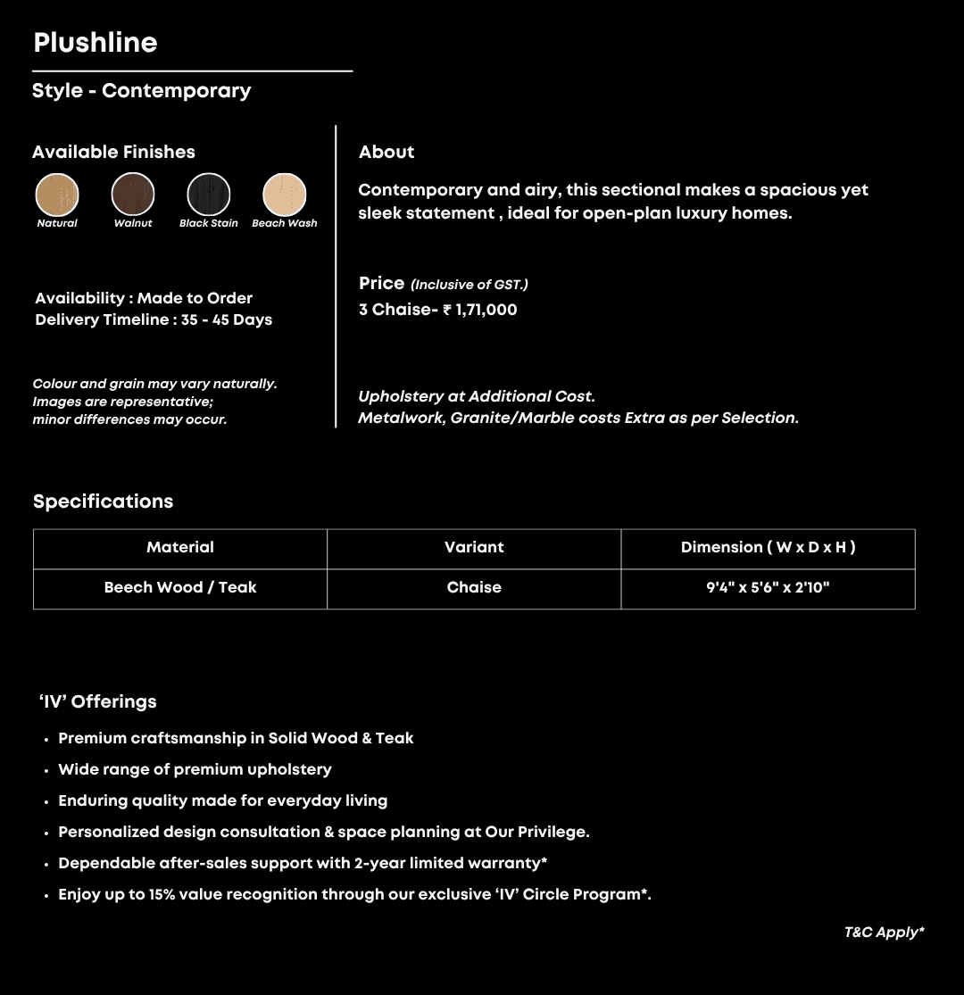 Ivory sectional with sleek lines and plush accents.