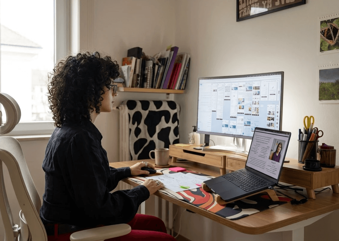 Woman with laptop