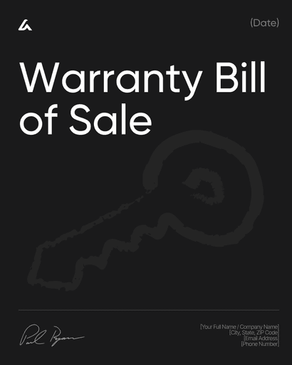 Warranty Bill of Sale