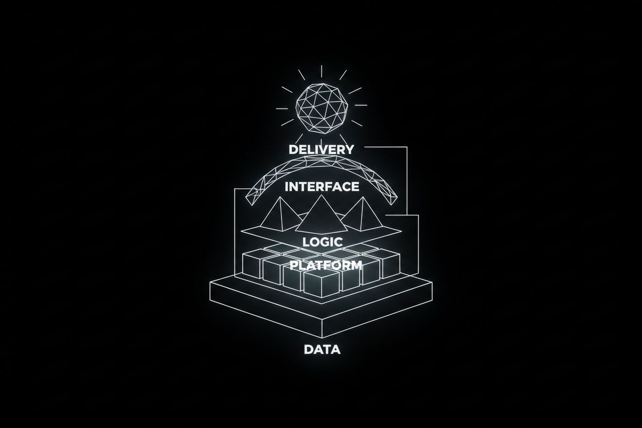 Five-layer system architecture diagram
