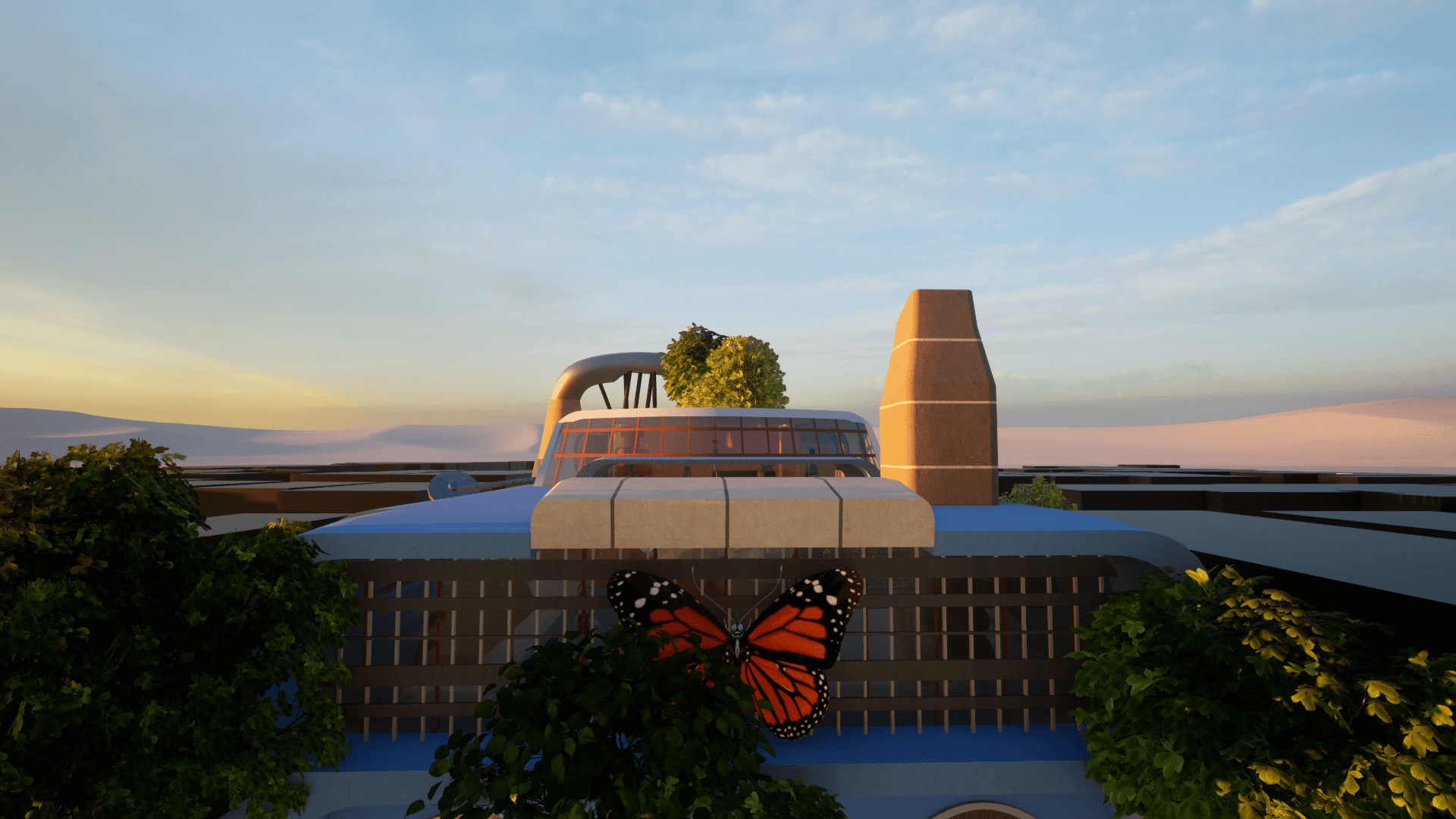 Desk with puzzles and colorful wall art