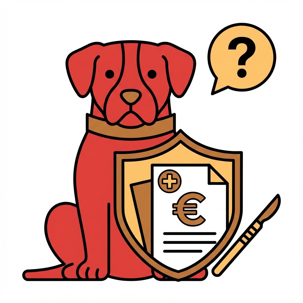 Ein Hundesymbol auf einem roten Schild neben einem geöffneten Buch mit dem Wort „Pflicht“ und einem Paragraphenzeichen.