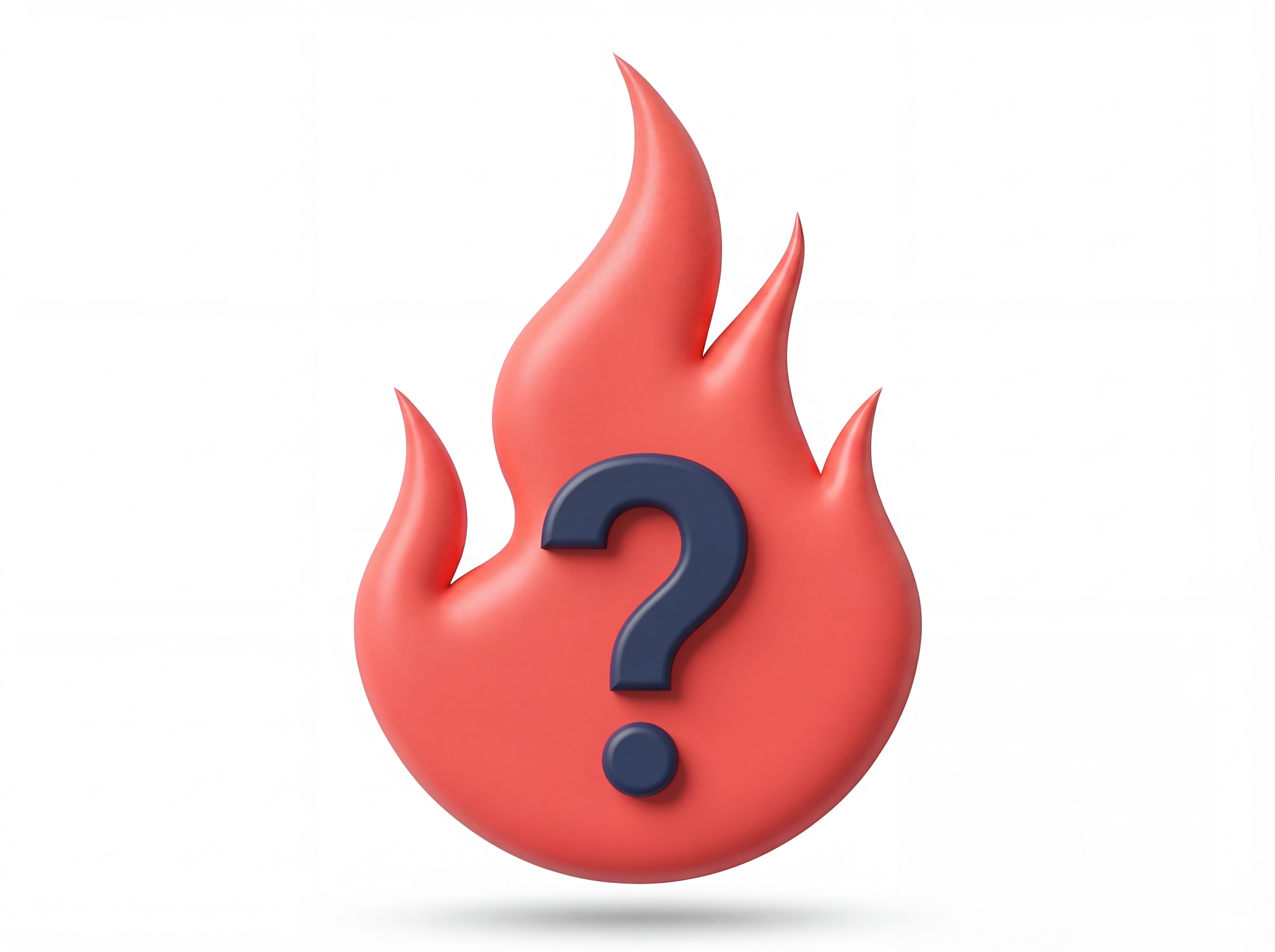 Flame icon with a question mark representing fire risk