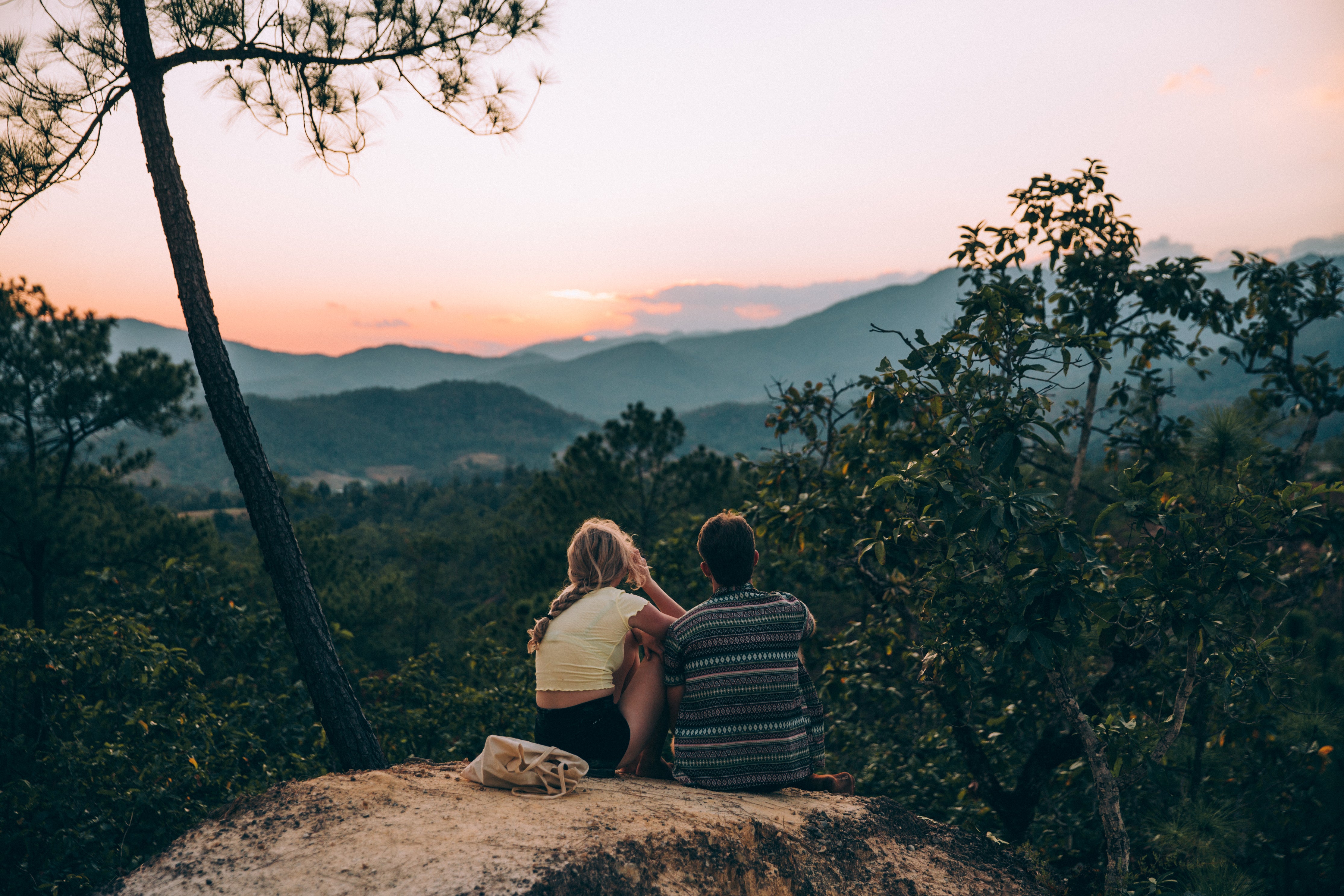 Couple enjoying the silence in nature