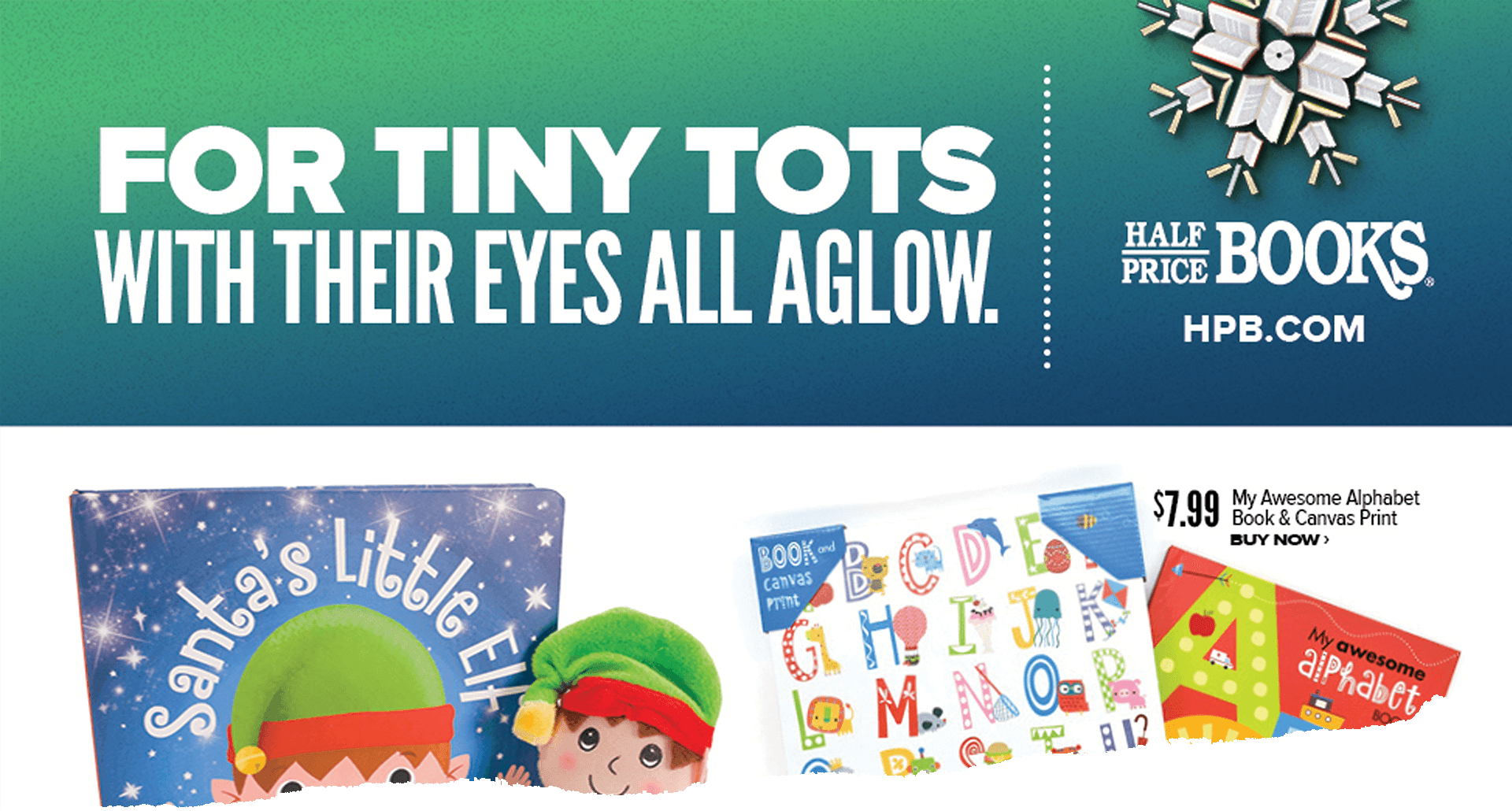 Half Price Books holiday campaign artwork