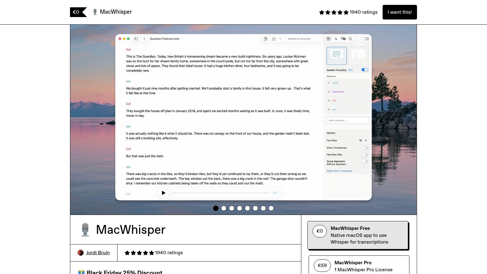 MacWhisper app interface