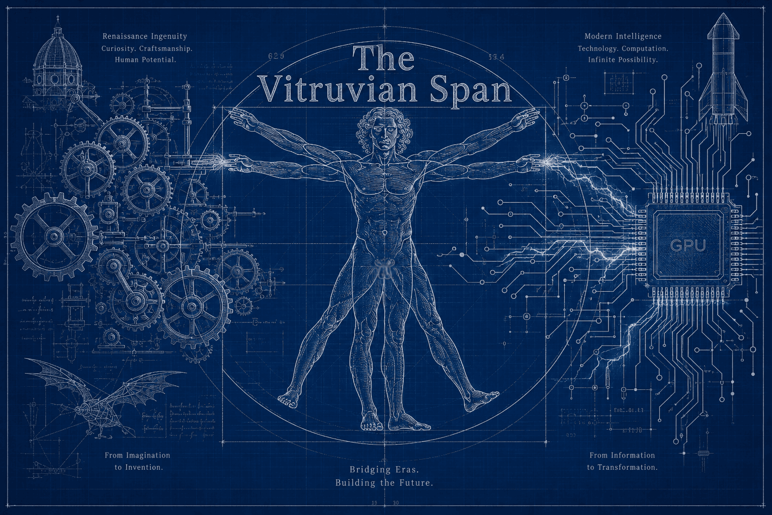 Vitruvian-inspired RenAGI artwork