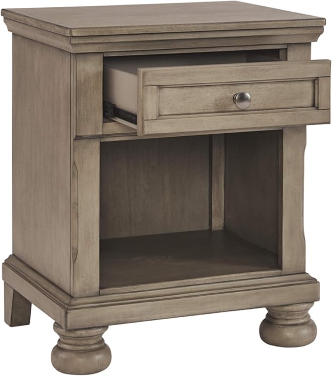 Elegant lettner nightstand with ample storage space and a timeless design.