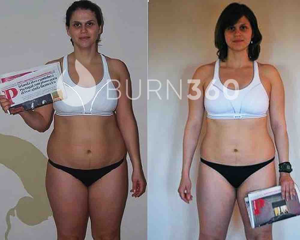 Claudia's before and after photos (front)