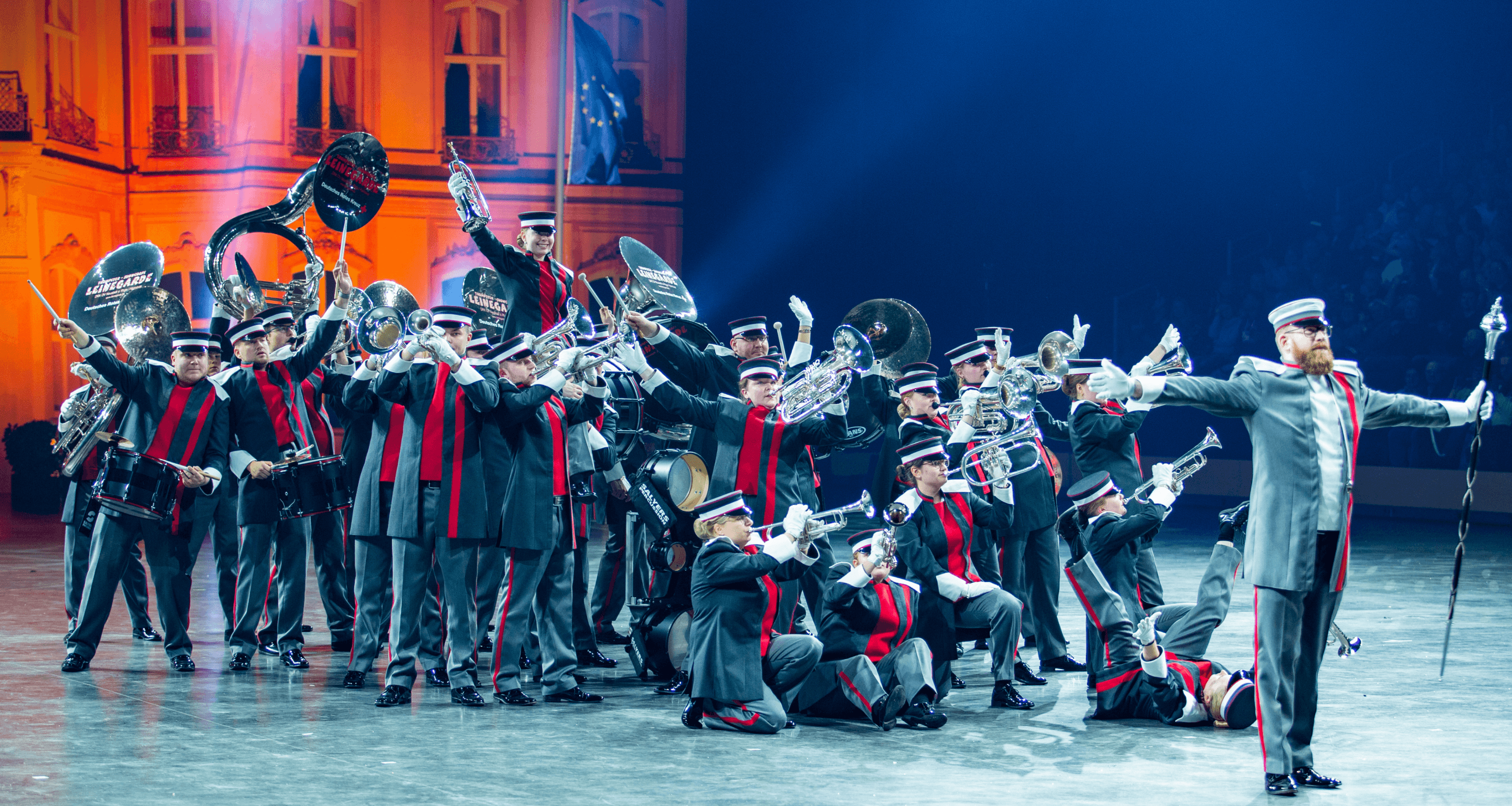 Gruppenfoto der leinegarde bei der Show