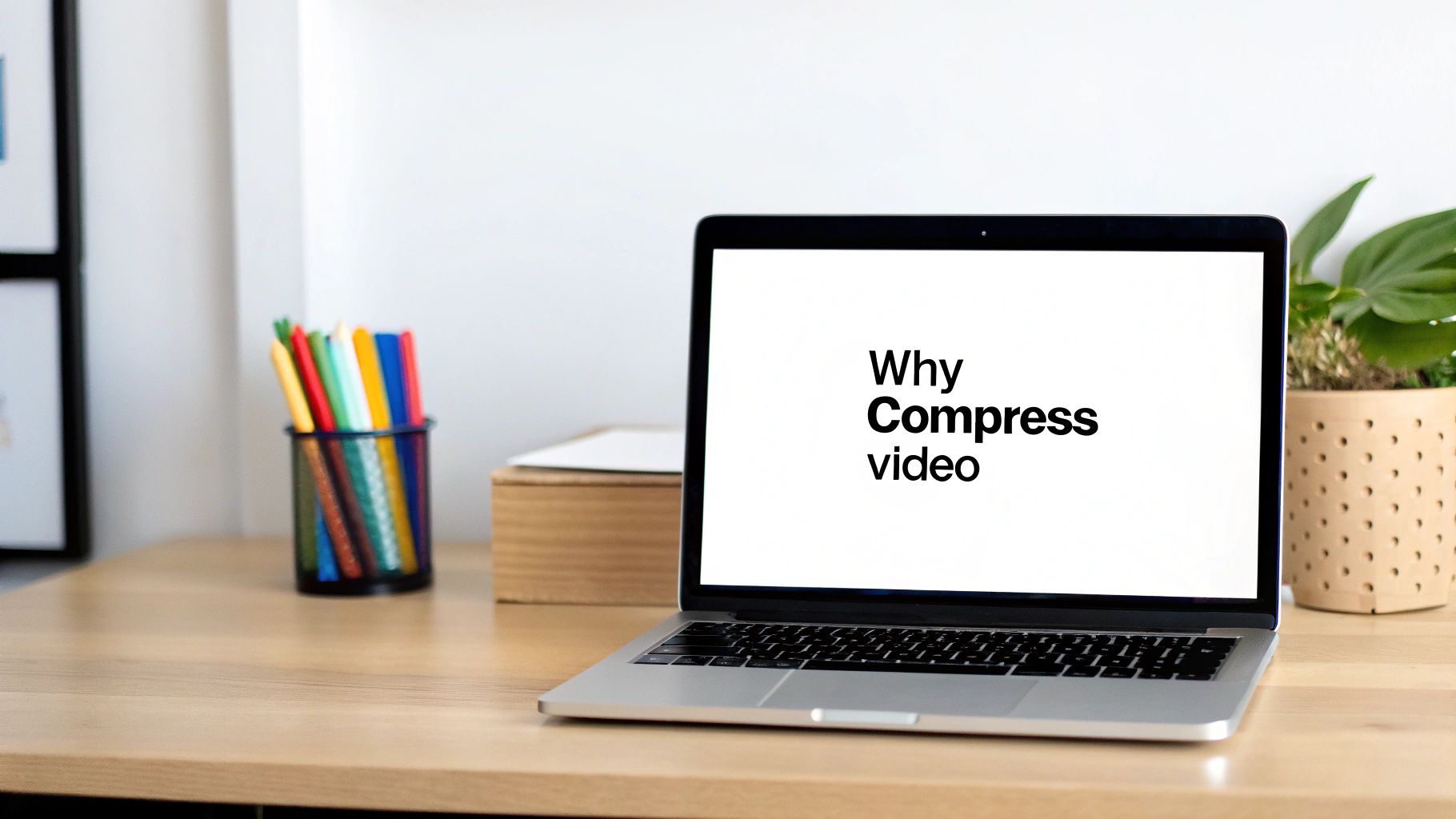 A person working on a Mac, symbolizing video compression tasks