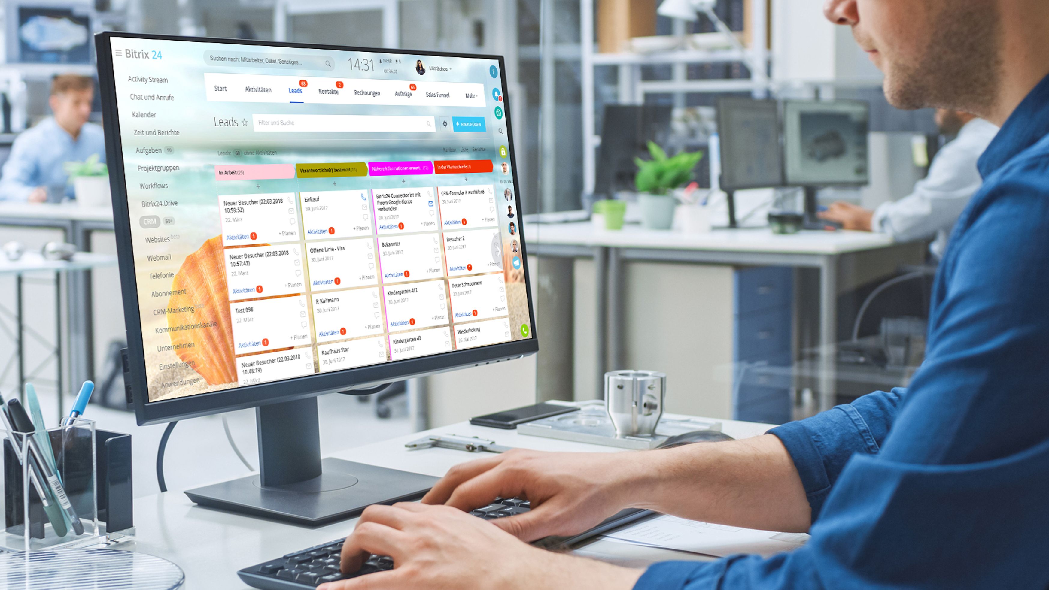 A man working on a computer