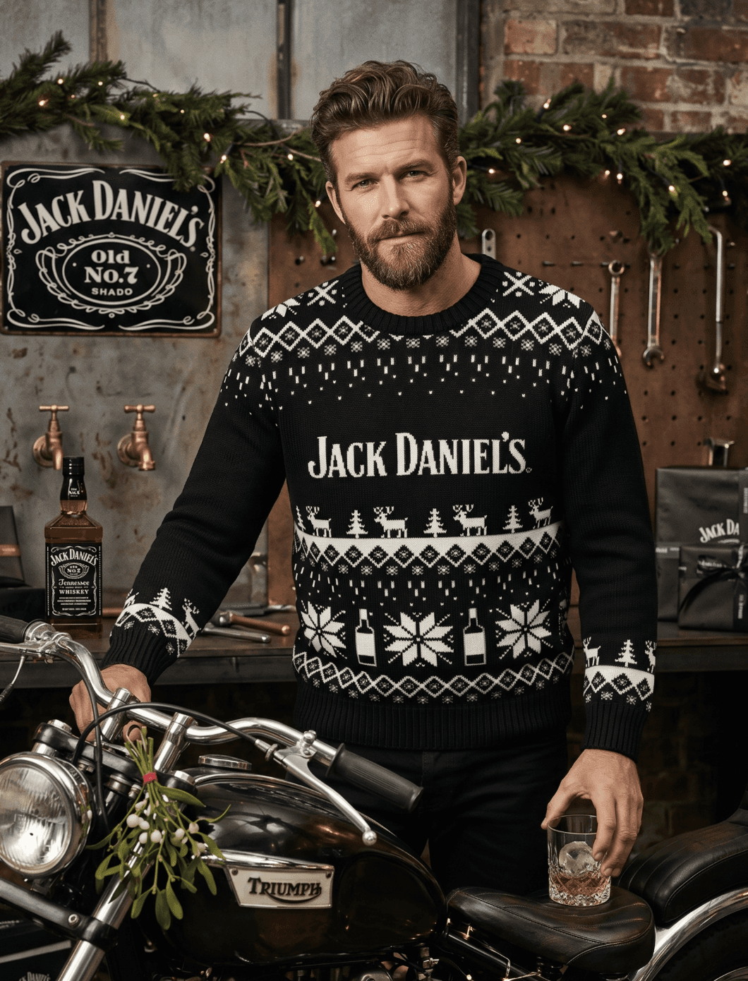 Jack Daniel’s Whiskey holiday sweater