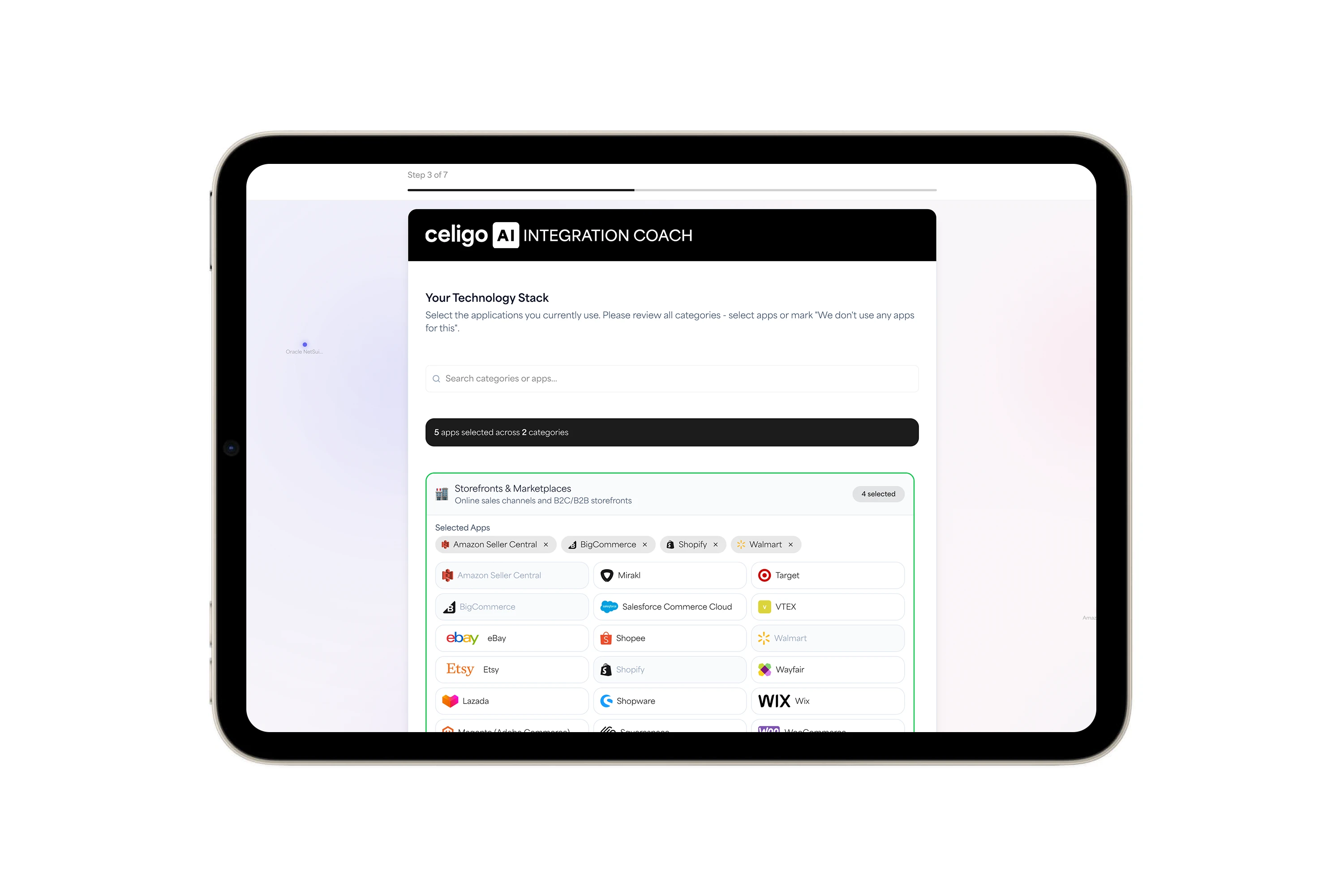 Assessment tool integration tech stack screen