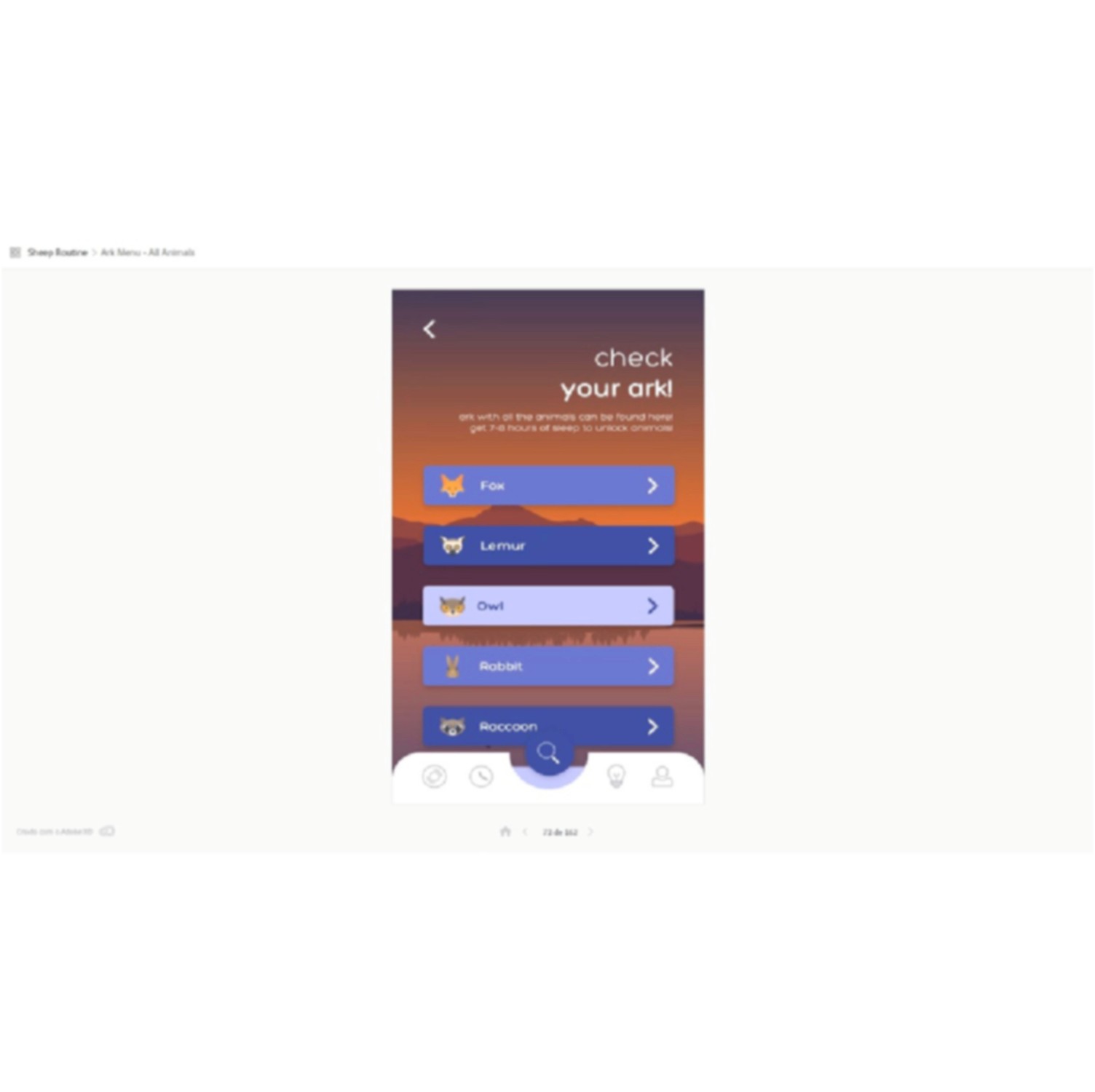 Sheep Routine Process in Adobe XD