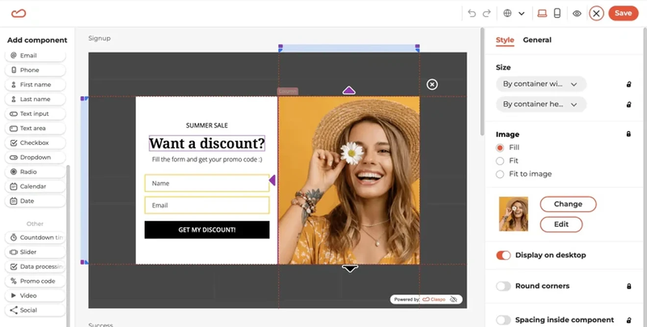 ALT  Newsletter form template before customization