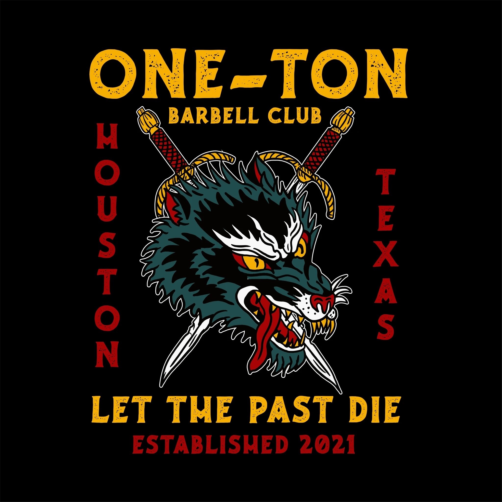 One-Ton Barbell Club Wolf Shirt Design