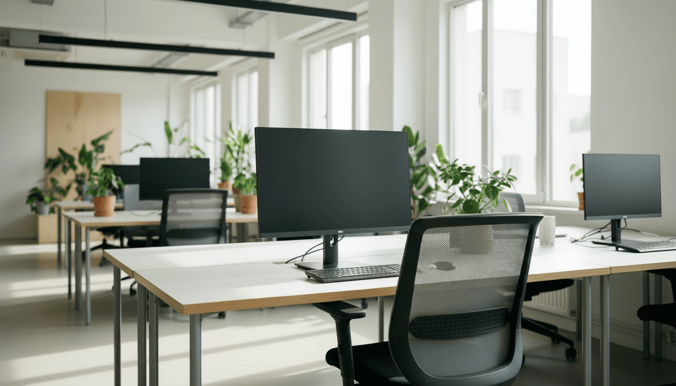 Digitale Türschilder in einem modernen Büro