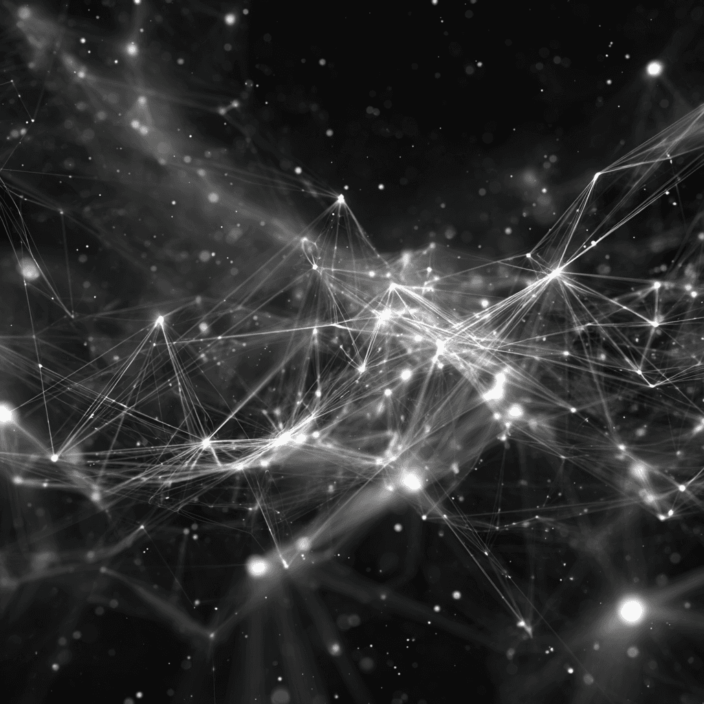 Hero image featuring a greyscaled communication platform on an abstract background.