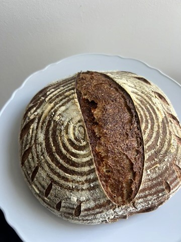 Sourdough loaf with swirl design