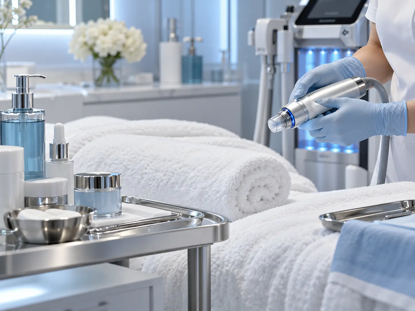 Advanced medical aesthetics treatment equipment in a professional clinic