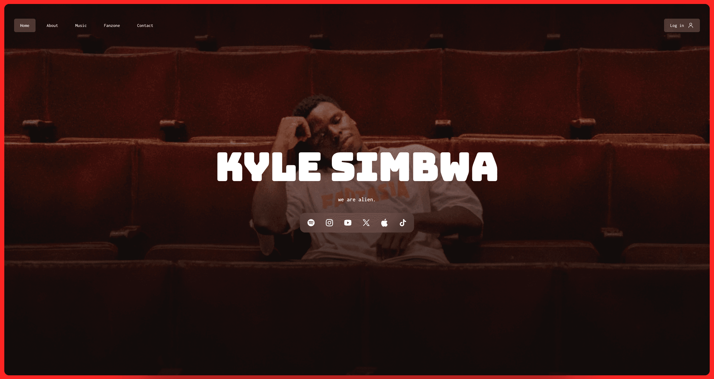 artist kyle simbwa's music website header