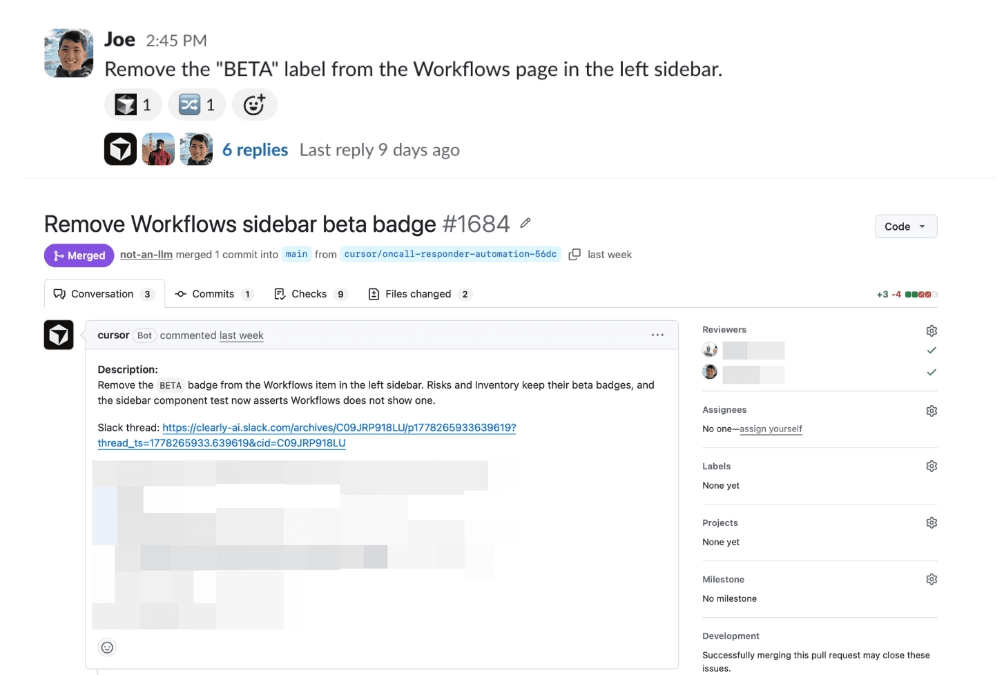 Code creation now starts from Slack, tickets, and operational workflows