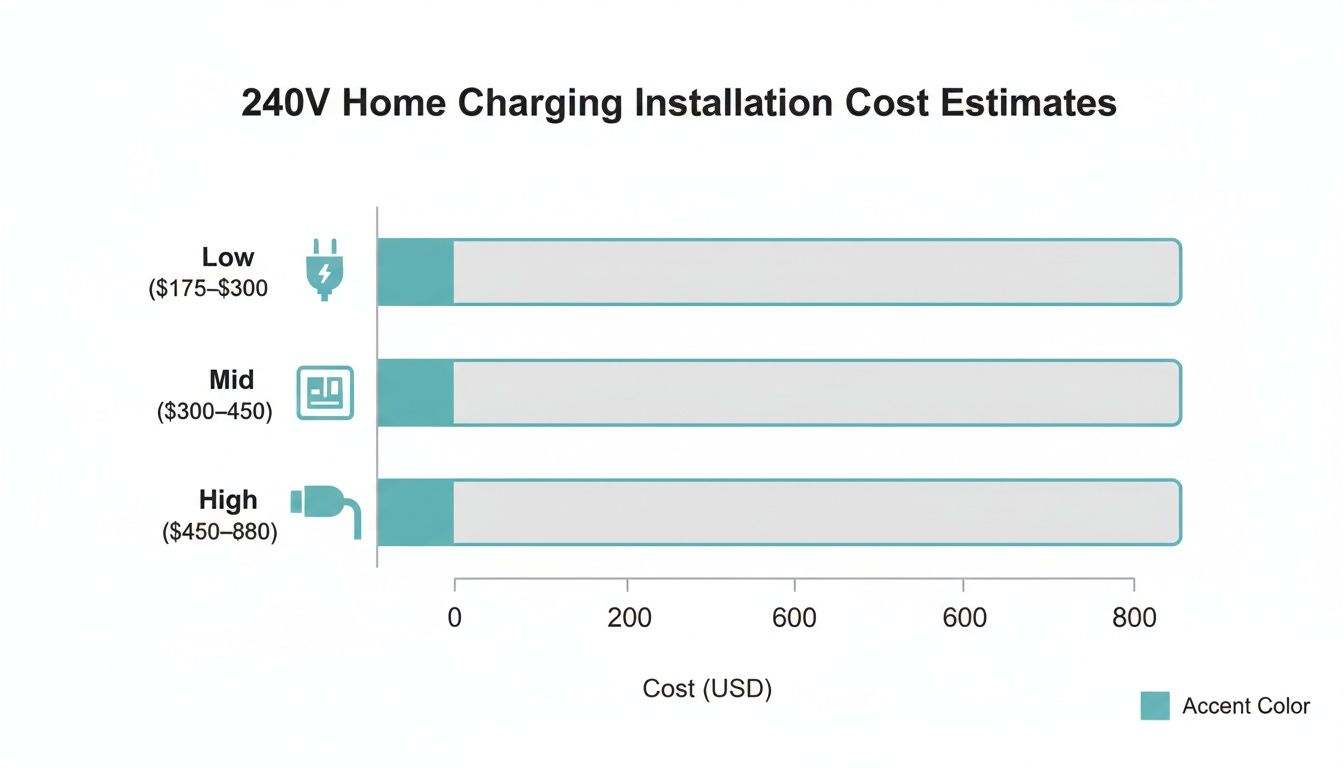 Infographic about 240 volt outlet installation cost