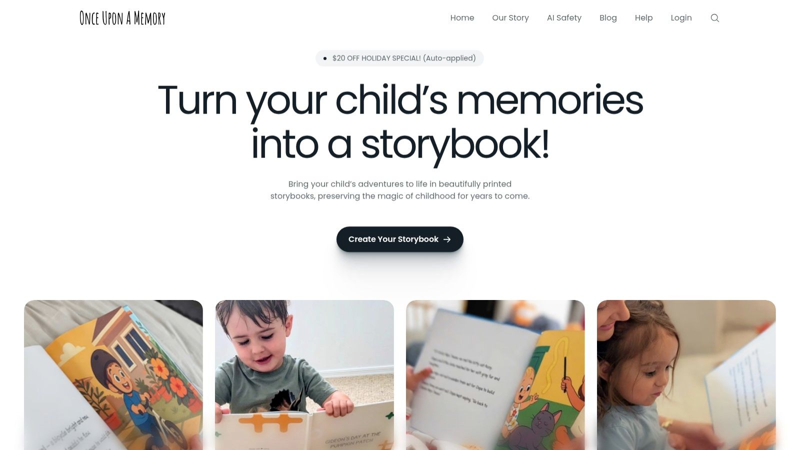 A personalized storybook from Once Upon A Memory Books featuring a child as the main character.
