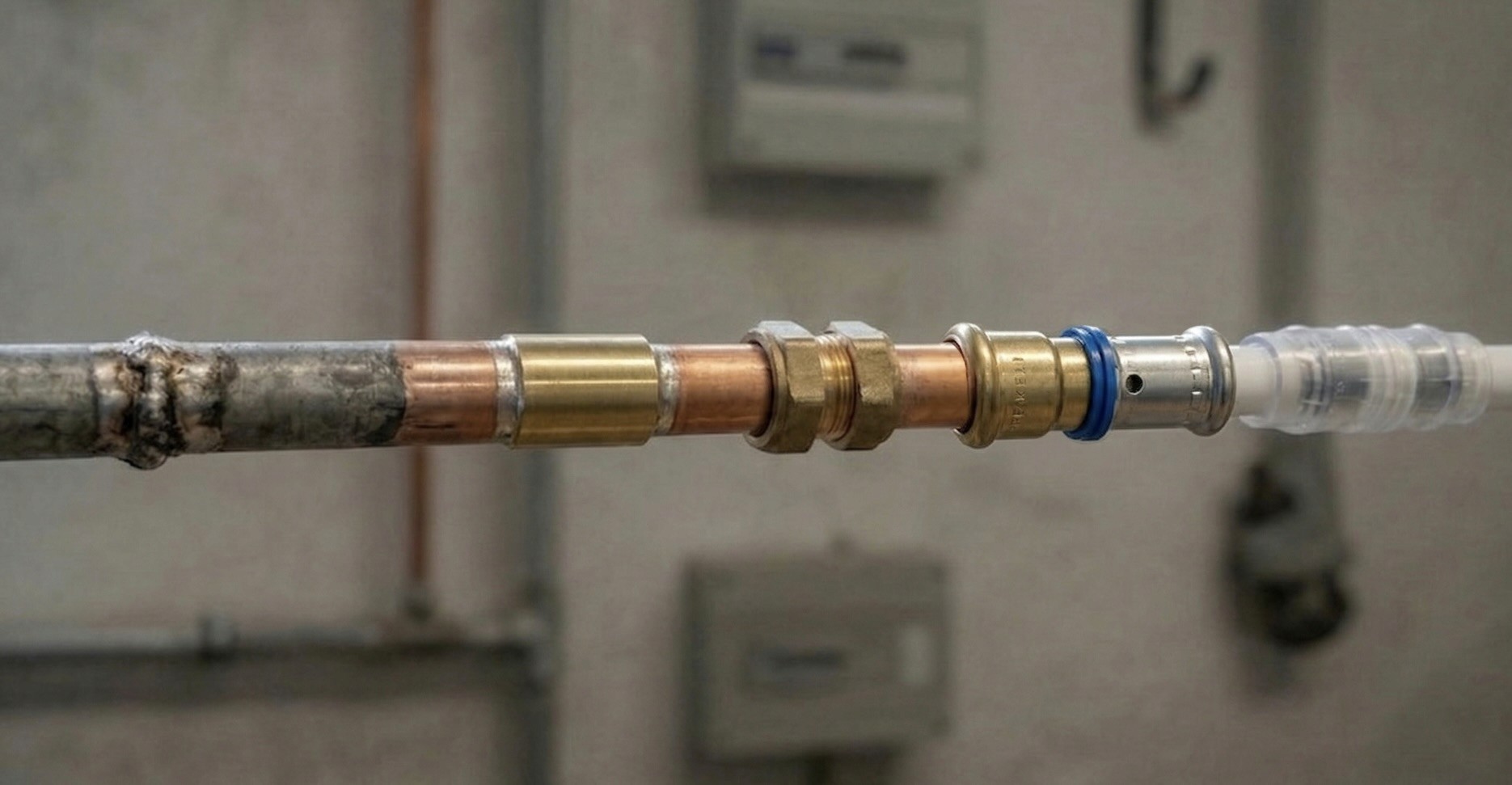 Vergelijking van leidingsystemen met gelaste loden buis, gelaste koperen buis, knelkoppeling, persfitting, Push koppeling en kunststof leiding