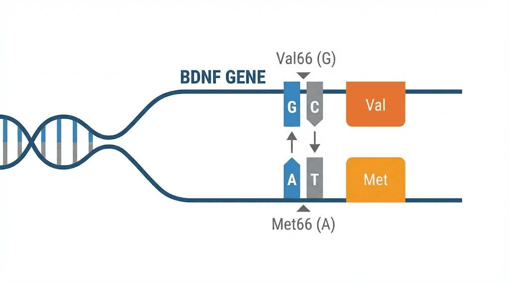 BDNF Val66Met genetic polymorphism affecting brain-derived neurotrophic factor secretion