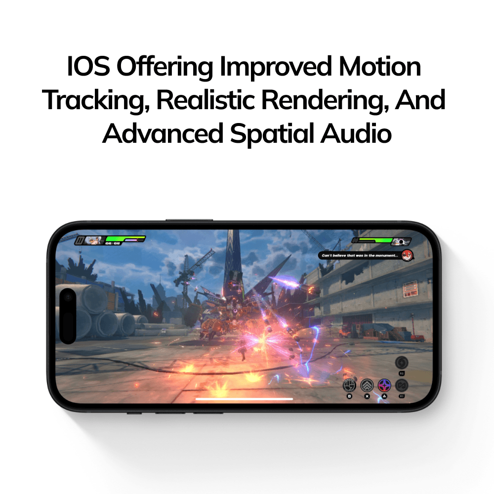 IOS Offering Improved motion tracking, realistic Rendering and advanced Spacial audio imporoving gaming experience