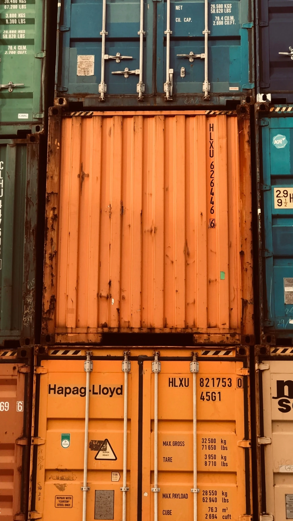 stacked shipping containers