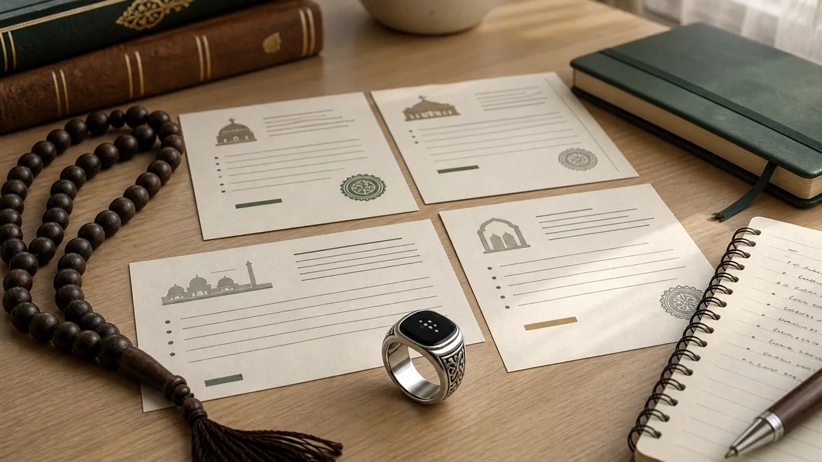 A smart tasbih ring with prayer beads and notes on the halal ruling