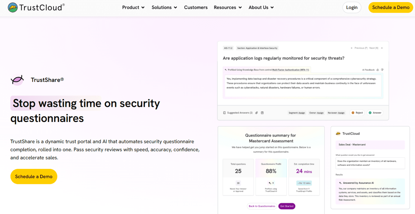 TrustCloud TrustShare: Best For Trust Portal Plus AI Automation