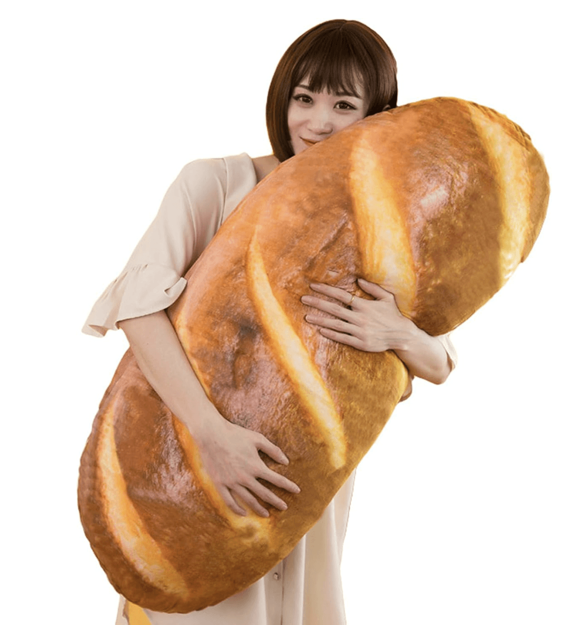 3D Bread Roll Shape Plush Pillow