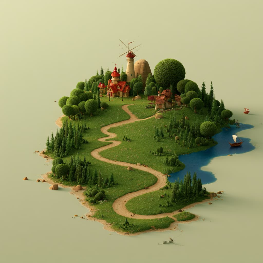 a colorful map, drawing