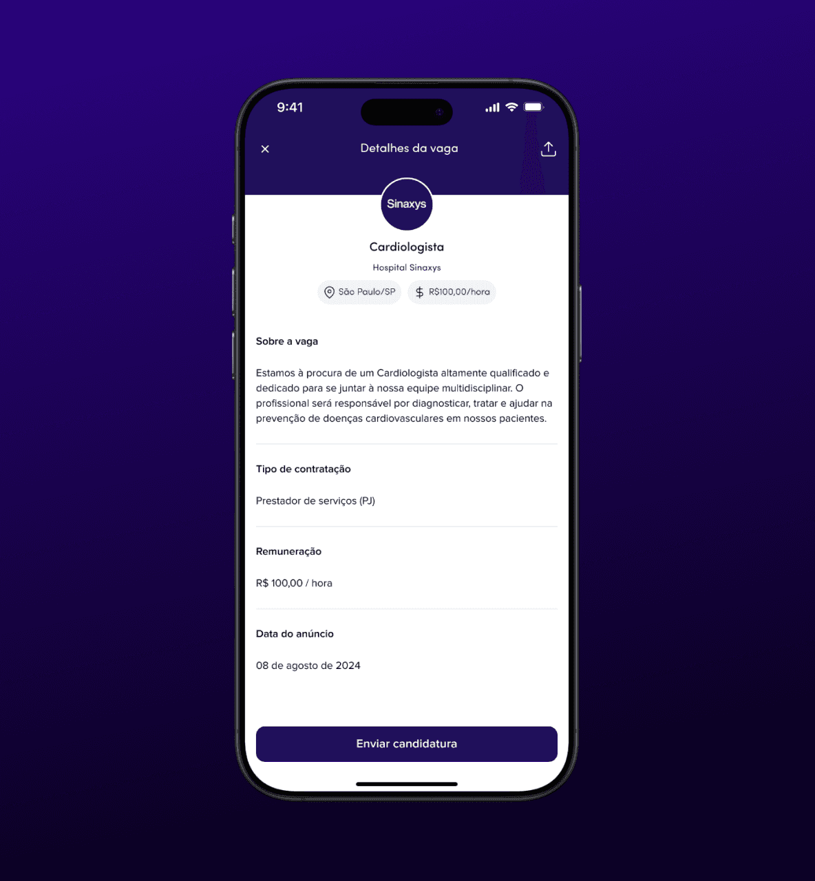 A screenshot of job gate home screen