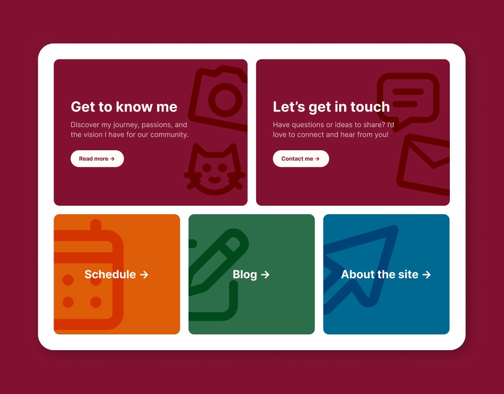 Exemplos de botões redirecionadores