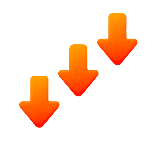 3D orange downward arrow icon