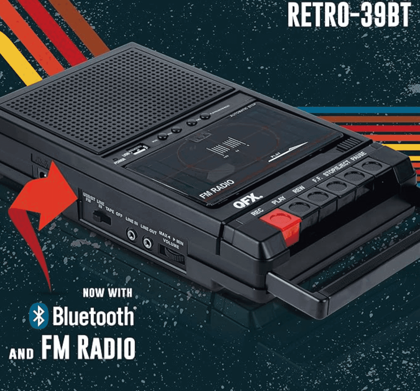 A retro 39-BT cassette recorder