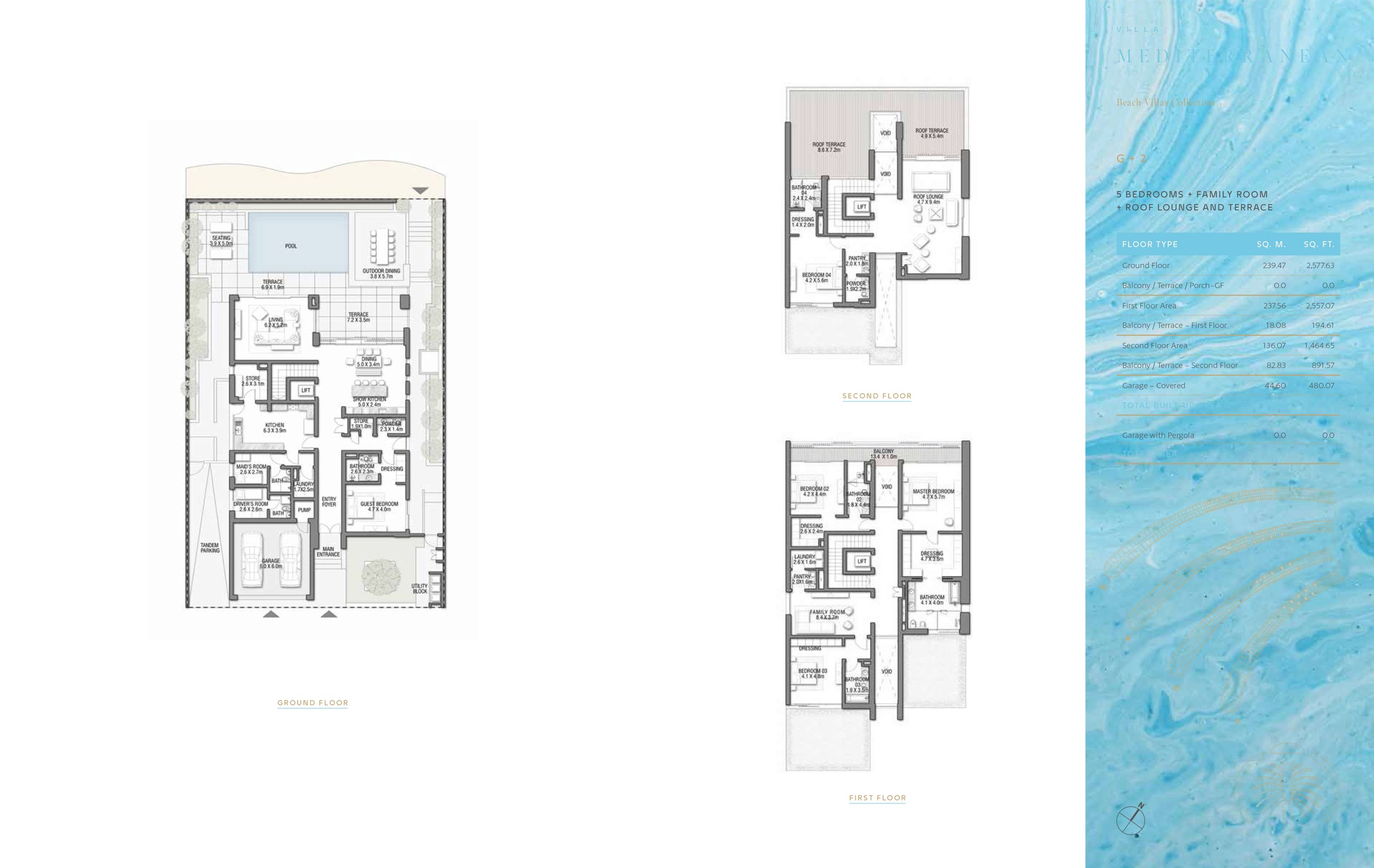 Palm Jebal Ali Villas 5-Bedroom Floor Plan