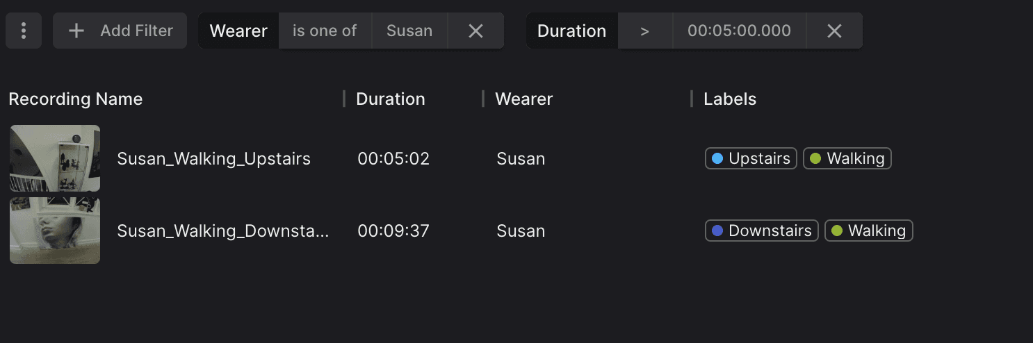 Screenshot illustrating the filters.