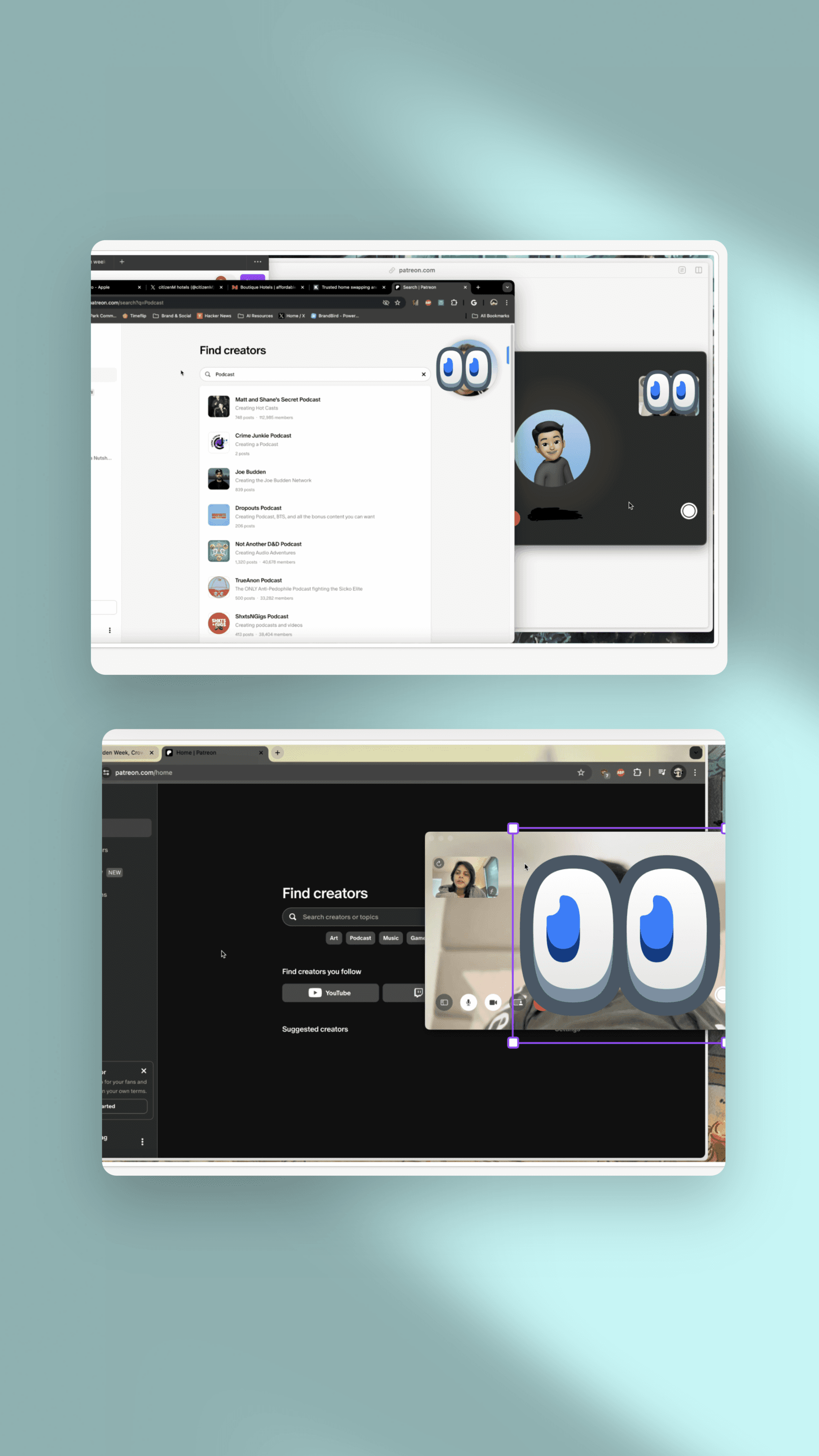 The bottom half of a screen of a mobile device