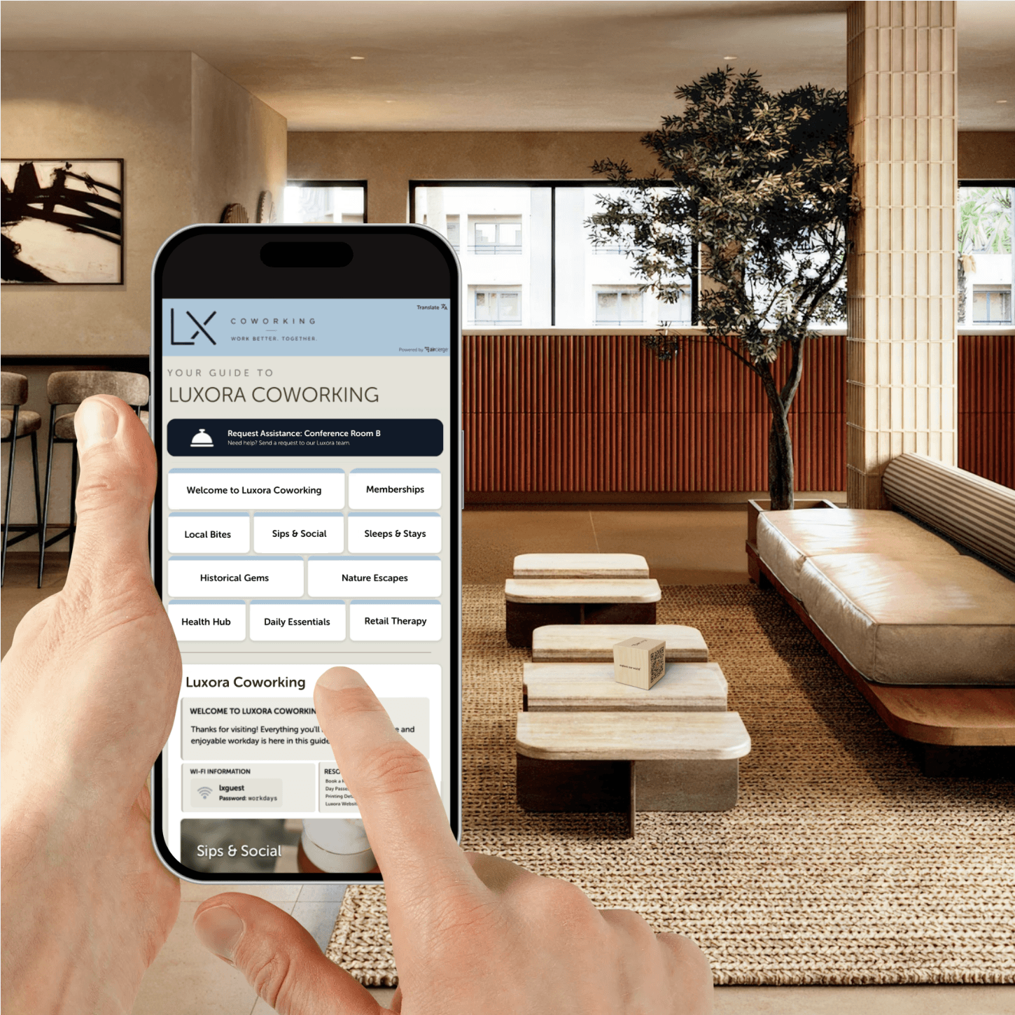 Modern corporate office lobby