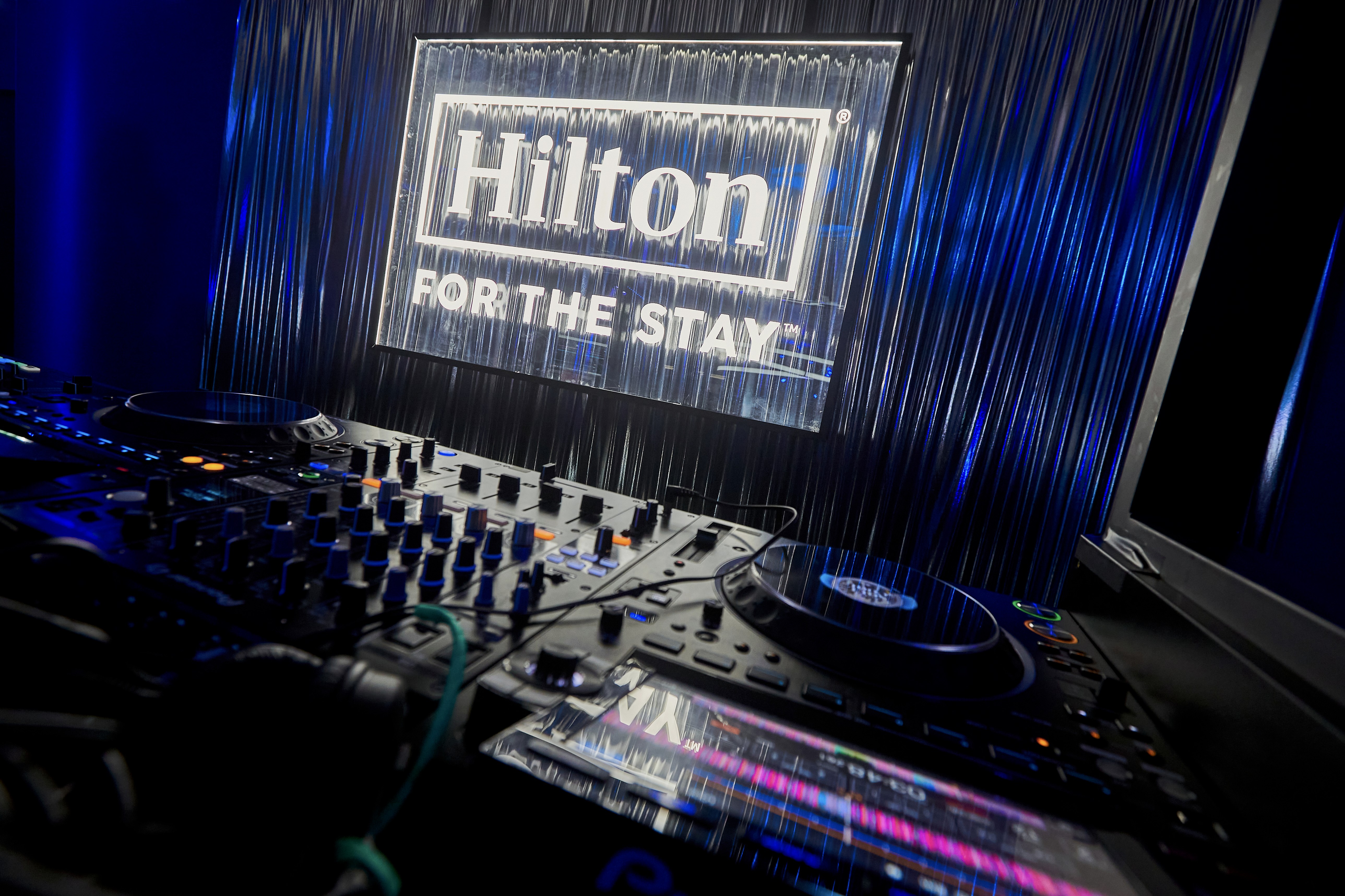 VIP guests with Paris Hilton at a Hilton Party Silverstone British Grand Prix – event photography by Paul Severn.