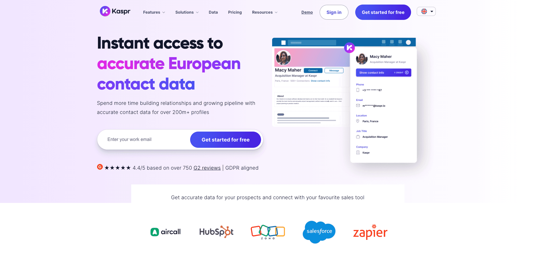 Kaspr homepage