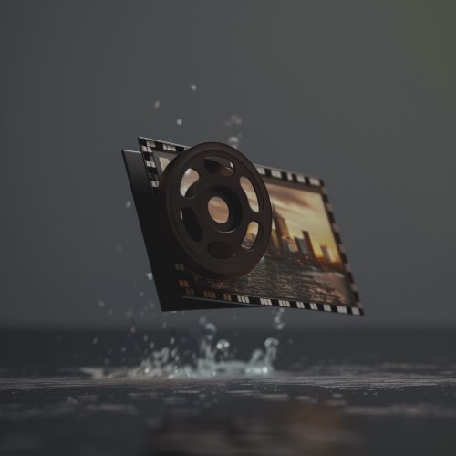 Eine schwebende Filmrolle