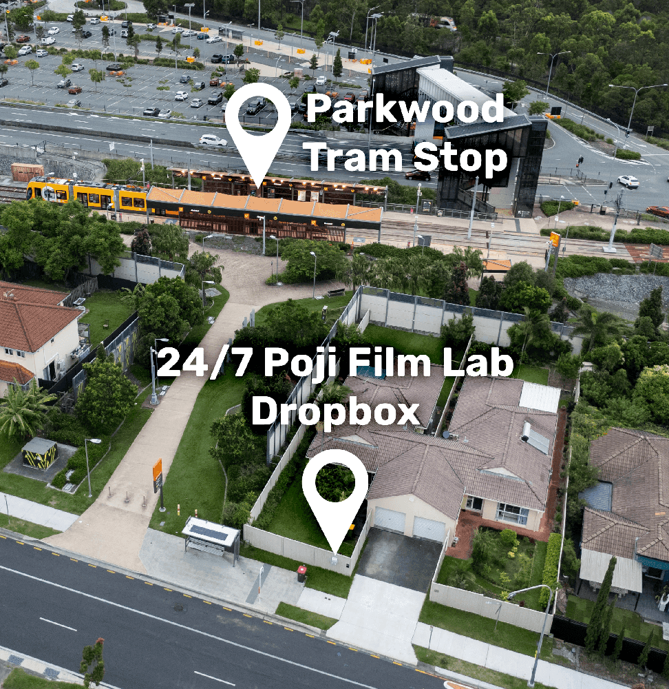 Image of dropbox location near the film lab at parkwood station